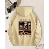 billiga Pojkens 3D Sporter &amp; Spel-Pojkars avslappnad långärmad huvtröja med tung tung tung sahur-tryck vår höst mode streetwear barn 4-12 år huva utomhus daglig normal passform