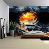 levne krajinářský gobelín-námořní závěsná tapiserie fotografie pozadí nástěnné umění velká tapiserie nástěnná malba dekorace deka záclona domov ložnice obývací pokoj dekorace smrt selfie léto oceán