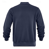 tanie Casualowe kurtki-Męskie Kurtka zimowa Kurtka polarowa Zwykła kurtka Kurtka uniwersytecka Urlop Codzienny Keep Warm Kieszeń Polar Jesień Zima Równina Moda Moda miejska Kołnierz stawiany Regularny Czarny Czerwony