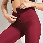 olcso Sima leggings-Női Nadrág Leggingek Utcai sikk Alkalmi Teljes hossz Természetes Sima Rugalmas derék Csat Kényelmes Utca Szabadság Hétköznapi viselet lilásvörös Szürke Fekete Sárga Tél Normál