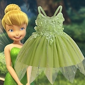 levne Dívčí kostýmy-Peter Pan Pohádka Princeznovské Elf Tinker Bell Šaty Květinové šaty Tylové šaty Postavy z pohádek Filmové kostýmy for Dívčí Dětské předvečer Všech svatých Karneval Světový den knihy Výkon Vzdělávac