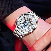 abordables Relojes mecánicos-El nuevo reloj de negocios esqueletizado para hombre de la marca Olevs, resistente al agua, luminoso, moderno y moderno, reloj mecánico totalmente automático, reloj de pulsera deportivo informal para
