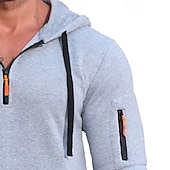 economico Felpa Tattica-Per uomo Felpa con cappuccio Felpa con cappuccio e zip corta Felpa con cappuccio in pile Felpa con cappuccio tattica Nero Blu marino Cachi Grigio scuro Grigio Con Cappuccio Semplice Patchwork Sport