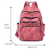 abordables Sacs à dos de Collège-Sac à dos en similicuir avec motif koi et lotus en relief – Sac d&#039;école à l&#039;esthétique bohème pour adolescents et amateurs d&#039;art