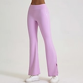 economico Leggings e collant da yoga-Per donna Pantaloni a zampa Leggings da yoga Controllo addominale Vita Alta Palestra Allenamento Atletico Pantaloni Tinta unica Nero Rosa Blu Autunno Gli sport Abbigliamento sportivo Vestibilit