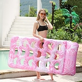 cheap Outdoor Activity-Large Inflatable Heart-Shaped Pool Lounger with Leaf &amp; Flower Pattern  1pc Outdoor Water Hammock for Adults Mixed Colors Perfect for Summer Beach Parties Pool Floats