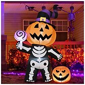 cheap Halloween Outdoor-1 Pc Halloween Lantern Candy Handheld Pumpkin Lantern Skeleton Ghost Inflatable Air Model Indoor and Outdoor Courtyard Garden Lawn Path Party Festive Atmosphere Decorative Lights