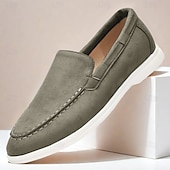abordables Chaussures sans lacets &amp; mocassins-mocassins pour hommes en daim bleu clair avec semelle blanche confortable - parfaits pour une tenue décontractée et estivale