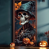 economico Coperture per Porte di Halloween-Coperture per porte di Halloween scheletri strega arazzo per porta tenda per porta decorazione sfondo striscione per la porta anteriore casa di campagna festa di vacanza forniture decorativi per