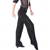 abordables Tenues de danse latine-Pantalons de danse latine pour hommes et garçons, pantalons de danse carrée moderne parfaits pour le jazz, la rumba, le tango, la salsa