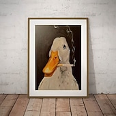 abordables Hasta 30 $-1pc Duck Fun Illustration Poster Creative Idea Poster Wall Art Wall Decor Canvas Art Wall Art Painting Canvas Wall Art For Living Room Bedroom Painting Decor No Framed