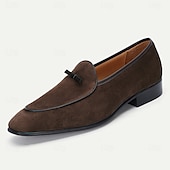 Χαμηλού Κόστους Δερμάτινα Loafers Premium-Ανδρικά Σουέντ Δερμάτινα Μοκασίνια σε Τυπικό Σχέδιο με Ελάχιστο Λουράκι για Καθημερινές Μετακινήσεις Επιχειρηματικό Ντύσιμο και Εξόδους το Σαββατοκύριακο
