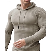 baratos Tops-Homens Moletom Top de caminhada Moletom esportivo com capuz Manga Longa Com Capuz Camiseta Blusas Ao ar livre Térmico / Quente Leve Inverno Quarter-Zip Poliéster Preto Verde Tropa Azul Marinho Caça