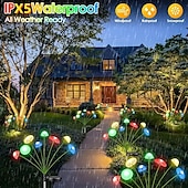 halpa Ulkovalaisimet-2 kpl aurinkokennolla toimivia sienipuutarhavaloja 6 lediä aurinkokennolla toimivia meduusavaloja ulkokäyttöön vedenpitäviä tulikärpäsen keinuvaloja puutarhan pihapolulle joulujuhlien koristeluun