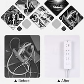 economico Organizzazione spazi-Supporto per presa adesivo senza foratura da 4 pezzi, staffa di fissaggio per multipresa autoadesiva, organizer per prese senza foratura per router, prolunga e gestione cavi