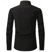 cheap Men's Dress Shirts-Men's Shirt Dress Shirt Button Up Shirt Tuxedo Shirts Solid / Plain Color Office &amp; Career Daily Wear Navy Blue+Black Black Black+Gray Long Sleeve Shirt Collar All Seasons Clothing Apparel Multi-pack