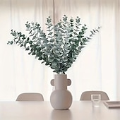 Недорогие Искусственные растения и цветы-50 пучков искусственных стеблей эвкалипта, реалистичная искусственная зелень для свадебных букетов, центральных композиций, декора дома и офиса, уличных композиций, украшений для вечеринок и