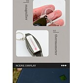 cheap Camping Equipment-4-in-1 Outdoor Survival Tool Compass Magnifying Glass Thermometer &amp; Emergency Whistle - Durable ABS Material
