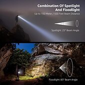 baratos Iluminação de Exteriores-farol, farol de LED super brilhante com 6 modos de iluminação, à prova d&#039;água, farol leve de LED alimentado por bateria para ciclismo, corrida, acampamento para crianças e adultos