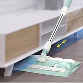 economico Prodotti per la pulizia-Queens Finders, mocio in microfibra girevole a 360 gradi, mocio piatto regolabile con manico in acciaio inossidabile e 4 panni lavabili riutilizzabili per la pulizia della casa