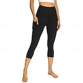 voordelige Effen legging-Dames broek Leggings Gezellige leggings Panty Sportschoenen Kuitlengte Hoge taille Effen Zijzakken Comfortabel Billenlift Buikcontrole Yoga Casual / Dagelijks Zwart Bordeaux Blauw Grijs Lente Herfst