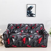 cheap Sofa Cover-Elastic Sofa Cover With Geometry Print Stretchable Living Room Sofa Combination Horizontal Sofa Cover for 1/2/3/4 Seats Suitable for All Seasons