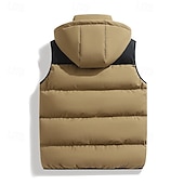 preiswerte Westen-Herren Wanderweste Pufferweste Ärmellos Weste Außen Thermowarm Winter Reißverschluss Tasche Polyester Schwarz Grün Khaki Jagd Angeln Klettern