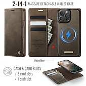 cheap iPhone Cases-Phone Case For iPhone 16 iPhone 15 iPhone 14 13 12 11 Pro Max Plus Flip Cover Detachable Magnetic Support Wireless Charging TPU PU Leather