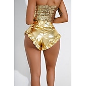 preiswerte Unterteile-Retro Vintage 1980er Glänzend Metallisch Shorts Hotpants Disco Einfarbig Kostüm Damen Karnevalskostüm Karneval Club Pride Parade Pride-Monat Erwachsene Shorts