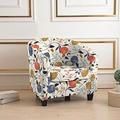 economico COPERTURA PRODURA E COPERCHIO SENZA ARGINE-Copripoltrona club, copripoltrona con stampa geometrica a righe e piante, copridivani in poliestere