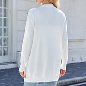abordables Cardigans et vêtements d&#039;extérieur-Femmes Pull Cardigan Mode Streetwear Quotidien Rayé Côtelé Ouvert devant Tricoté manche longue Hauts Longs Tricoter Fête Sortir Week-end Blanc / Noir Noir Automne Hiver
