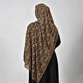 abordables Châles et étoles femme-Foulard Rectangulaire Écharpes pour femmes Écharpes en mousseline de soie Femmes Rue Quotidien Date Brun Écharpe Léopard