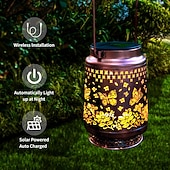 economico Luci paesaggistiche-1 lanterna di proiezione in metallo a forma di farfalla solare impermeabile per esterni, cortile, giardino, sentiero, prato, terrazza, luce decorativa