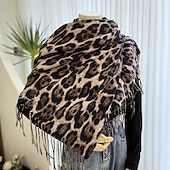 levne Dámské velké šály a přehozy-Dámské Obdélníkový šátek ulice Denní Rande Šedá Žlutá Khaki ŠÁLA Leopard