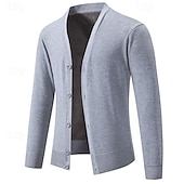 voordelige heren vest trui-Voor heren Vest Trui Vest Bijgesneden vest trui Bijgesneden trui Geribd breien Normale tops Dichtknopen Gebreid Effen / effen kleur V-hals Stijlvol Casual Alledaagse kleding Uitgaan Kleding Herfst