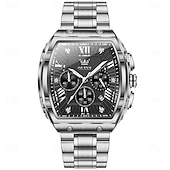 abordables Montres à quartz-OLEVS Hommes Montre à quartz Luxe Grand cadran Affaires Montre-bracelet Lumineux Calendrier IMPERMÉABLE Bracelet en acier inoxydable Suivre
