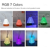 abordables Lampes et abat-jour-Veilleuse RVB moderne avec 7 couleurs réglables, veilleuse décorative portable pour chambre, salon, camping
