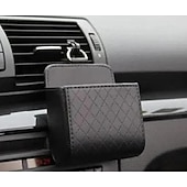 economico deposito bagagli e viaggi-Cestino portaoggetti per bocchette di ventilazione per auto, organizer da appendere in pelle per telefono, sigarette, monete, carte, custodia multifunzionale per bocchette di ventilazione per auto,