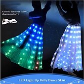 abordables electrodomésticos-Nueva falda de baile LED para adultos, accesorios de danza del vientre, luz blanca, ropa de baile luminosa, disfraces de fiesta de Halloween