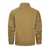economico Giubbotti e cappotti da uomo-Per uomo Giacca in Pile Giacca Casual Vacanza Quotidiano Traspirabilità Tasca Primavera Autunno Semplice Moda Classico Collo alla coreana Regolare Nero Cachi Verde militare Grigio Giacca