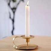 economico Candele e portacandele-Portacandele conico in ferro battuto, stile vintage, nero, in metallo, stile retrò, per aromaterapia, centrotavola per matrimoni, atmosfera romantica.