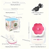cheap DIY Art-Fully Automatic Bead Rotating Machine Vertical and Horizontal Electric Turntable DIY Professional Rice Bead Tassel Jewelry Making Tool Creative Handmade Bracelet Weaving Kit Perfect Birthday Gift
