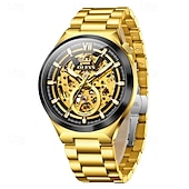 abordables Relojes mecánicos-El nuevo reloj de negocios esqueletizado para hombre de la marca Olevs, resistente al agua, luminoso, moderno y moderno, reloj mecánico totalmente automático, reloj de pulsera deportivo informal para