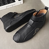abordables Bottines-Bottines rétro faites main pour hommes avec fermeture velcro – bottes de marche décontractées et artistiques pour hommes créatifs et tenues urbaines de tous les jours