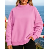 economico Felpa &amp; Sweatshirt-Per donna Felpa in pile Felpa pullover Manica Lunga Top Athleisure Tinta unita Calore Termico Antivento Escursionismo Allenamento Corsa abbigliamento sportivo Abbigliamento sportivo Nero Bianco Rosa