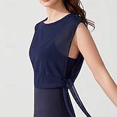 baratos Yoga Tops-Mulheres Camisa curta de treino Top de ioga Secagem Rápida Respirável Sem Manga Esportes Côr Sólida Blusas Para Academia Esportivo Pilates Roupas Esportivas