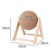 cheap Cat Toys-Sisal Cat Scratching Ball, Cat Scratcher Ball Toy with Stable Stand, Interactive Exercise Toy for Small Pet Interactive Exercise and Play