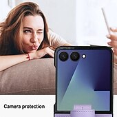 cheap Samsung Cases-Phone Case For Samsung Galaxy Z Flip 7 Z Flip 6 Z Flip 5 Z Flip 4 Z Flip 3 Back Cover with Wrist Strap Shockproof Retro TPU PU Leather