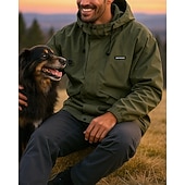 voordelige Waterdichte jassen-Voor heren Softshell jas Wandeljack Buiten waterdicht Winddicht Wandeloutfits Wandelkleding Lente Herfst Jack Jagen Klimmen Hardlopen Effen Kleur Zwart Leger Groen