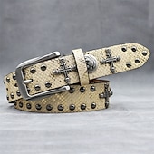 Недорогие Мужские ремни-Муж. ремень Автоматическая пряжка Быстрый выпуск Кожа PU Сплав Винтаж Прочный Регулируется Крест Черепа Синий Серебряный на открытом воздухе Повседневные Пояс на талию